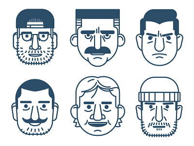 Character Lineup character design guy illustration illustrator outline stroke warmup