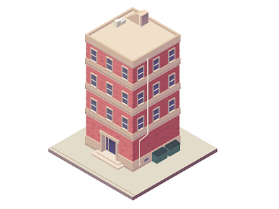 Isometric apartment building design illustration illustrator isometric perspective