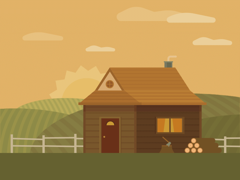 House On The Hills after effects animated animation cabin gif house illustration illustrator