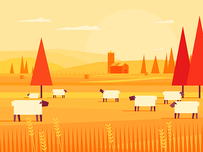 Countryside countryside design farm illustration illustrator sheep