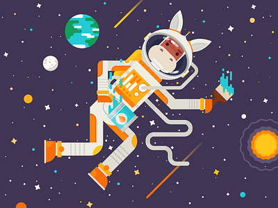 Herman the Spaceman design illustration illustrator space spaceman sticker mule