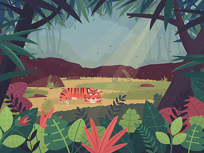 The Sleepiest Tiger design forest illustration kids tiger