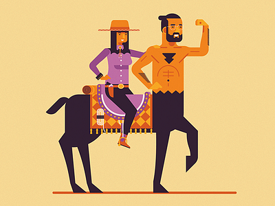 Centaur Realness centaur cowgirl design horse illustration illustrator man vector
