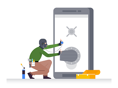 Another One art design illustration illustrator phone robber security vector