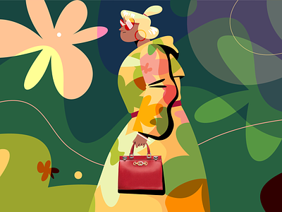 It's All Gucci character design girl gucci handbag illustration illustrator vector