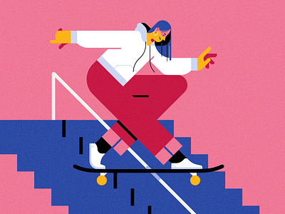SK8 or D1E character design girl illustration illustrator skateboarding skater vector