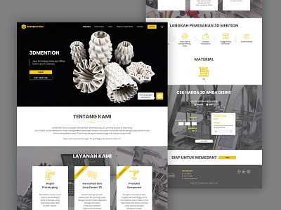 3DMention: 3D Printing Service design landing page ui ui design web design