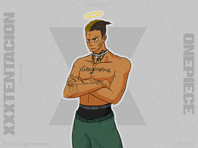 CHALLENGETYPEOART : XXXTENTACION x ONEPIECE digitalpainting illustration