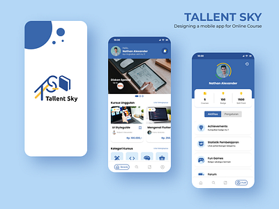 Tallent Sky - Online Course apps blue course design learning mobile online course ui