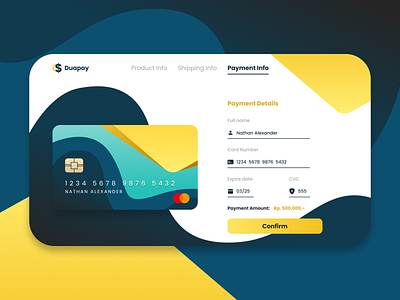 Credit Card Checkout blue checkout credit card dailyui design ui website yellow