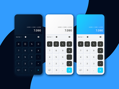 Calculator apps blue calculator dailyui design mobile ui