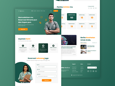 Medical Reservation - Landing Page design green landing page medical reservation ui web design website