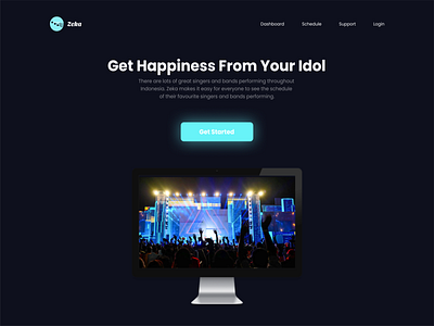 Zeka - Concert Ticket Booking Landing Page branding design graphic design ui ux