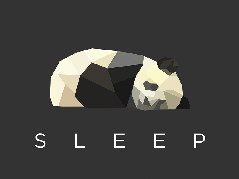 sleeping panda low poly mascot