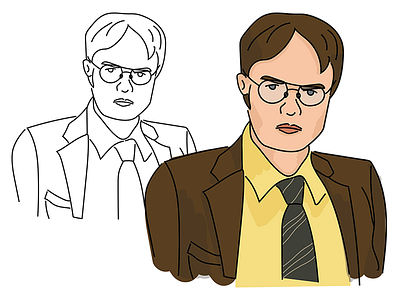 Dwight Illustration book character design drawing dwight editorial illustration illustrator linework vancouver vector watercolour