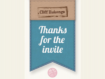 Thanks to Cliff cliff huizenga draft invitation invite pass t thanks throw