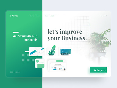 Website Landing Page for Exera Software House debut green landing page nature product design ui uiux ux web web design