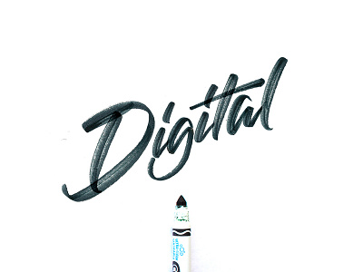 Digital brush pen crayola hand lettering