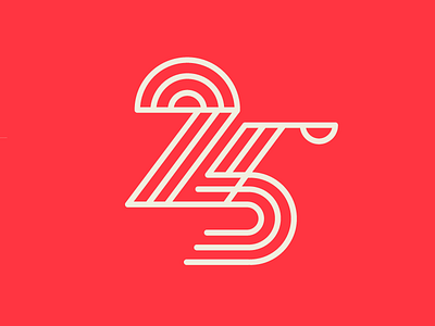 Unused Twenty-Five 25 lines logo number shapes twenty five