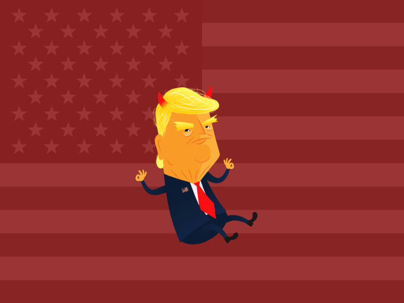 political views vote fart devil animation illustration america president trump after effects character animation 2d animation