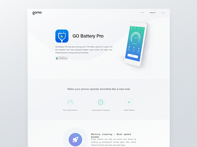 Landing page android battery blue clean ios landing landing page page web white