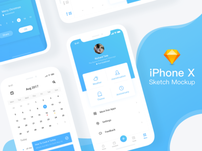 iPhone X Sketch mockup
