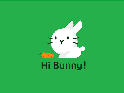 Hi bunny！ bunny carrot illustraion