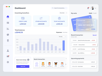 Finance dashboard exploration - web app banking credit card dashboard design finance financial ui web app