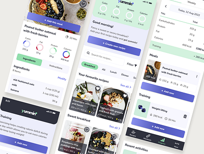 Mobile solution for healthy eating app design diet eating health ios mobile recipe ui ux