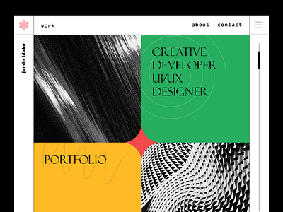 Portfolio Concept concept design flat graphic design green illustration landing minimalistic orange page porfolio red typography ui ux web website yellow