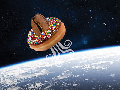 Coffee Spaceship art coffee donut dreams hashtag