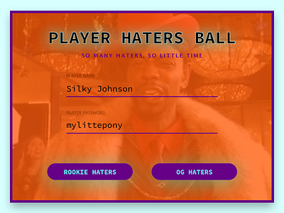DAILY UI #1 - LOG IN dailyui haters marks playerhatersball players tricks