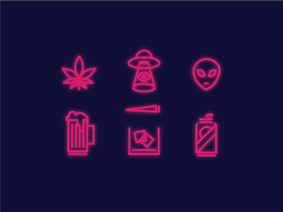 Weekend Icon's alien beer icons pbr scotch ufo weed weekend whiskey
