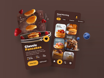 Online Pancakes order App ui design