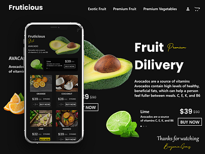 Fruit Dilivery App - Fruticious adobe xd app branding dilivery app mobile app design uiux ux website design