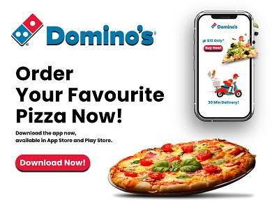 Landingpage Design for Pizza Delivery App - Domino's branding dailyui graphic design ui