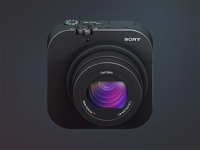 Sony Rx100 App Icon 3d c4d camera icon ios app sony