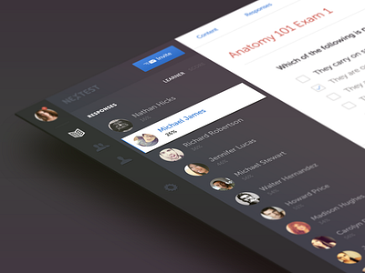 Testing App • Learner list app avatar dark list ui web
