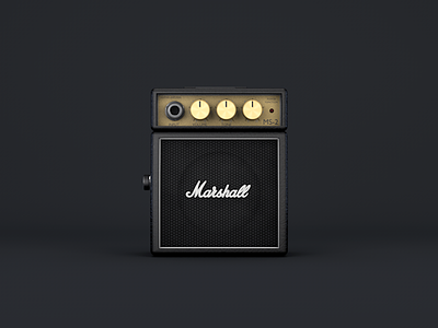 Marshall MS-2 amplifier 3d amp dark electronics guitar marshall music