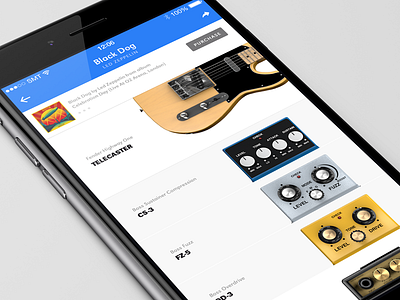 Pedalboard IOS App concept 3d ios list ui