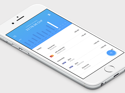 Expense tracking overview banking chart expense fab ios money timeline