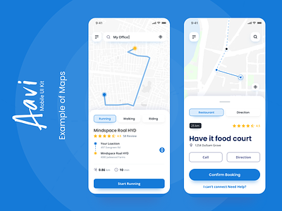 Maps Example from Aavi Mobile App UI Kit app clean cool design ios map maps mobile modern ui ux