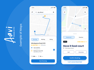 Maps Example from Aavi Mobile App UI Kit