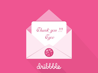 Dribbble First Shot design envelope fristshot thankyou uidesign