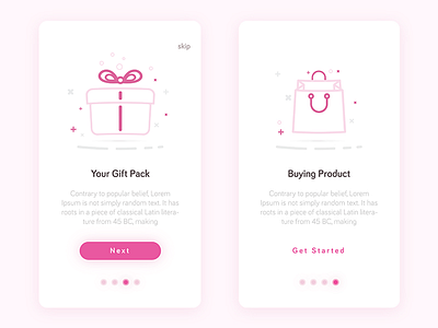 Mobile App Intro alean app design gift icon interface intro mobile pink shopping ui ux