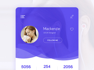 Profile screen for mobile app app attractive clean design mobile modern people popular profile recent ui