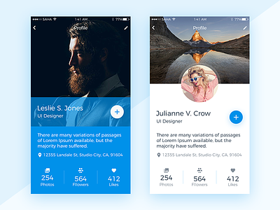 Profile Screen UI Design app cards clean ios mobile modern profile