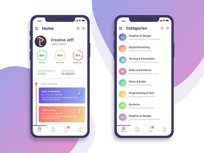 Daily Mobile app Statistic UI iPhone X cards clean dashboard gradient icons illustrations ios modern profile stories