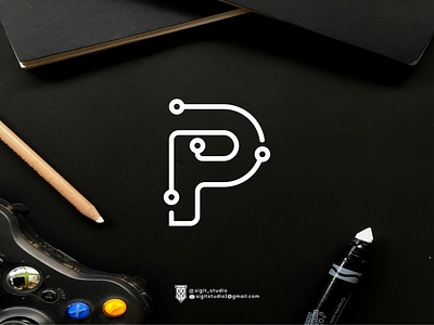 monogram p logo concept