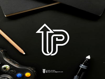 up monogram logo concept